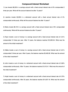 Compound Interest Worksheet PDF